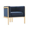 Manhattan Comfort Paramount Accent Armchair in Royal Blue and Polished Brass AC053-BL